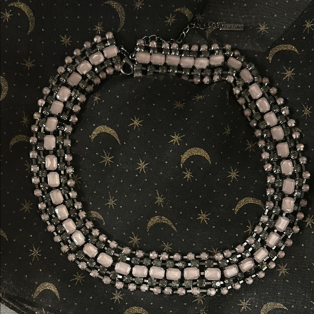 Jewelmint Pink/Gray Beaded Choker